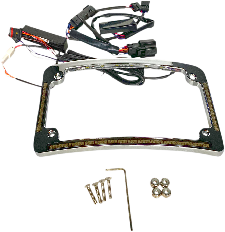 Custom Dynamics LED Run/Brake/Turn Signal Radius License Plate Frames TF05-BCM-C