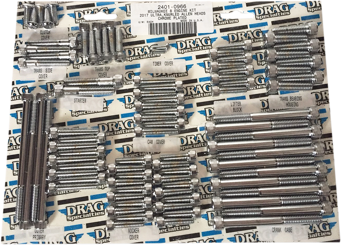 Drag Specialties M-Eight Engine Bolt Kits Knurled 2401-0966