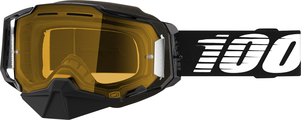 100% Armega Snow Goggles Black - Yellow 50007-00001