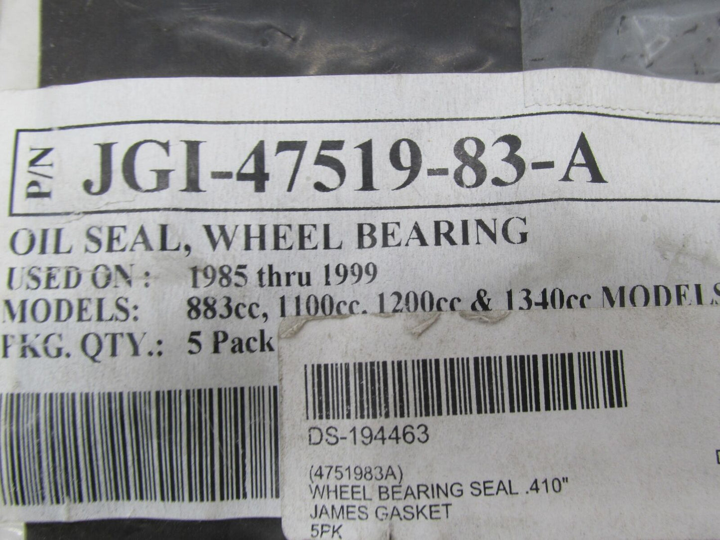 (1) Single Harley Davidson James 1985-1999 Wheel Bearing Oil Seal JGI 47519-83