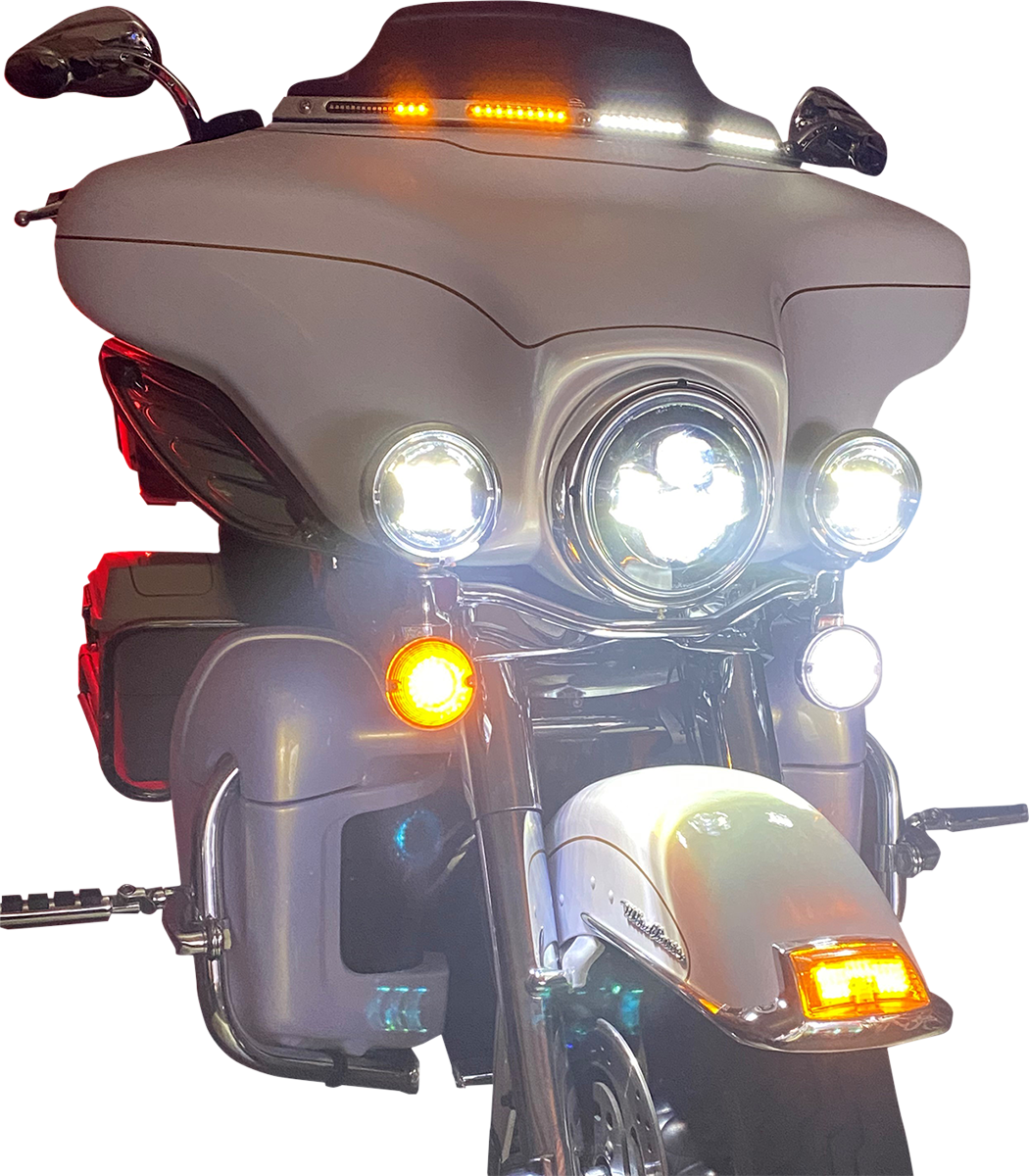 Custom Dynamics Genesis 4 Dynamic LED Batwing Windshield Trim CD-WT2-SEQ-05-C