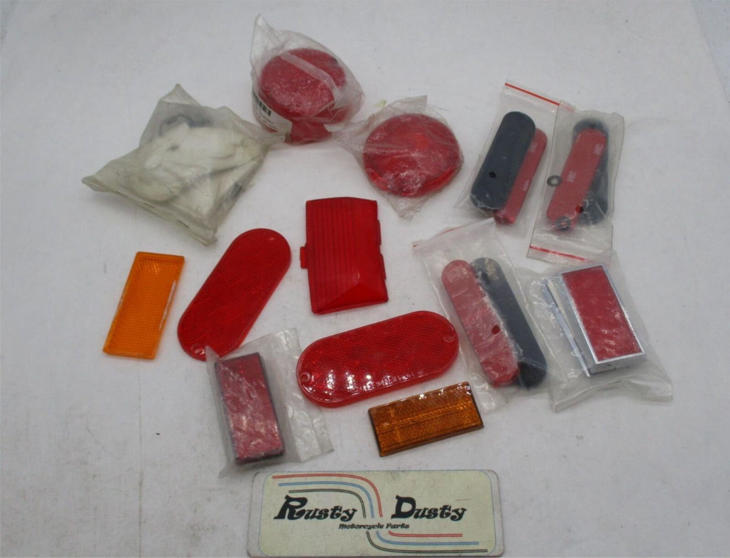 Large Mixed Lot of Harley Davidson Red and Amber Bullet Turn Signal Lenses