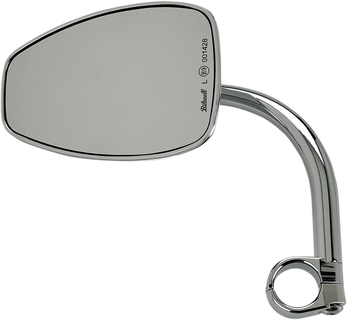 BILTWELL Utility Mirrors 1" Chrome Teardrop Retro 6504-501-531