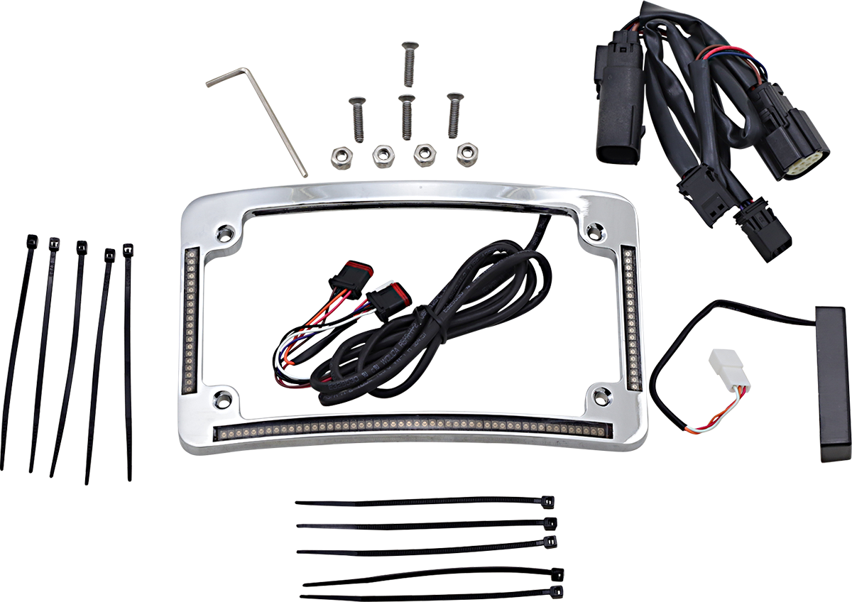 Custom Dynamics LED Run/Brake/Turn Signal Radius License Plate Frames TF05-SS6-C