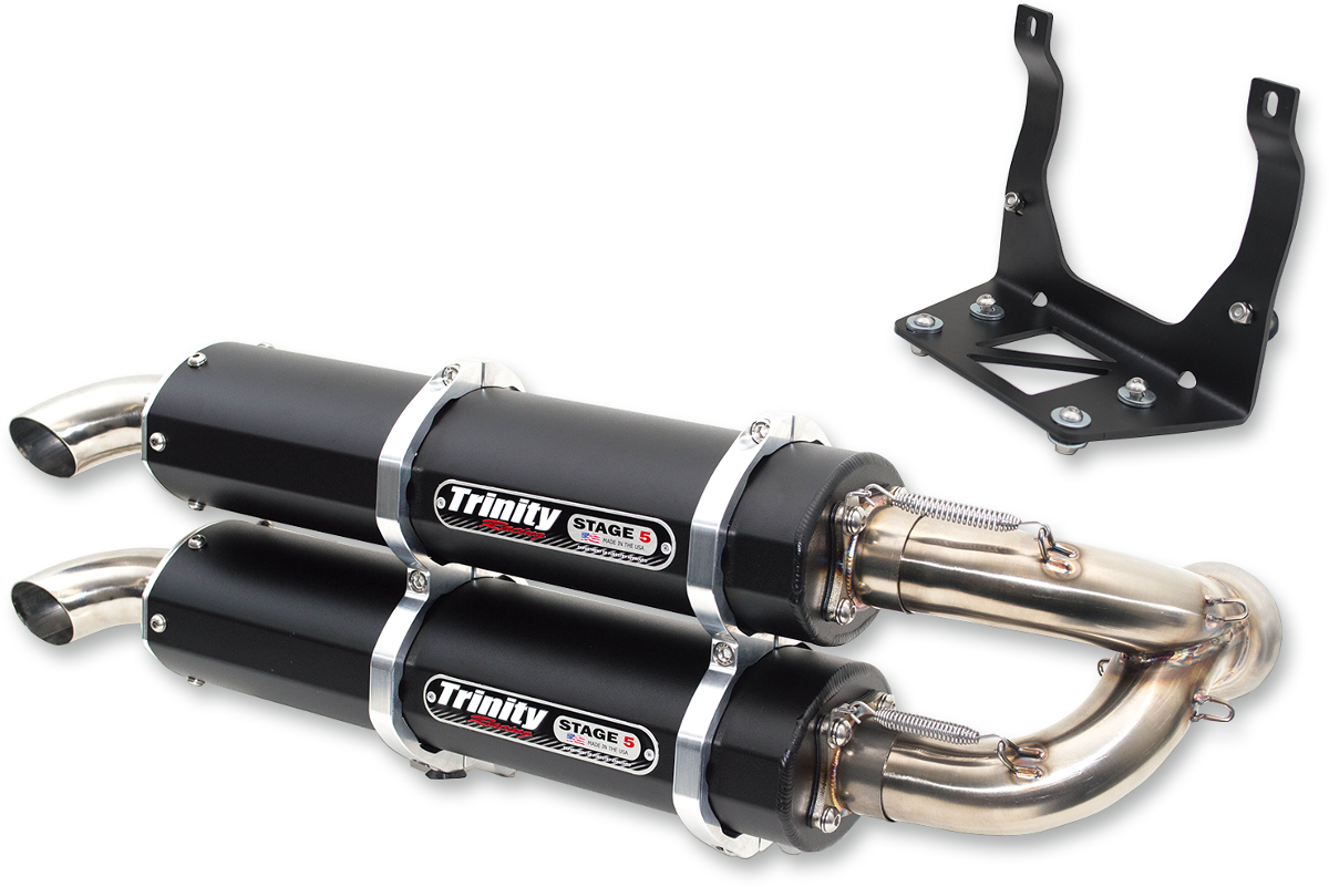 TRINITY RACING Stage 5 Slip On Mufflers Black TR-4160S-BK