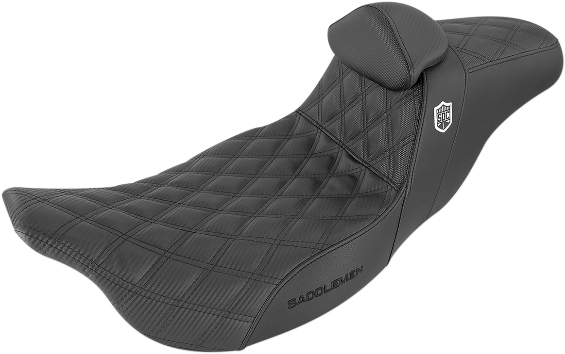 Saddlemen Pro Series SDC Performance Grip Seat w/Backrest Black SC80807DBRT