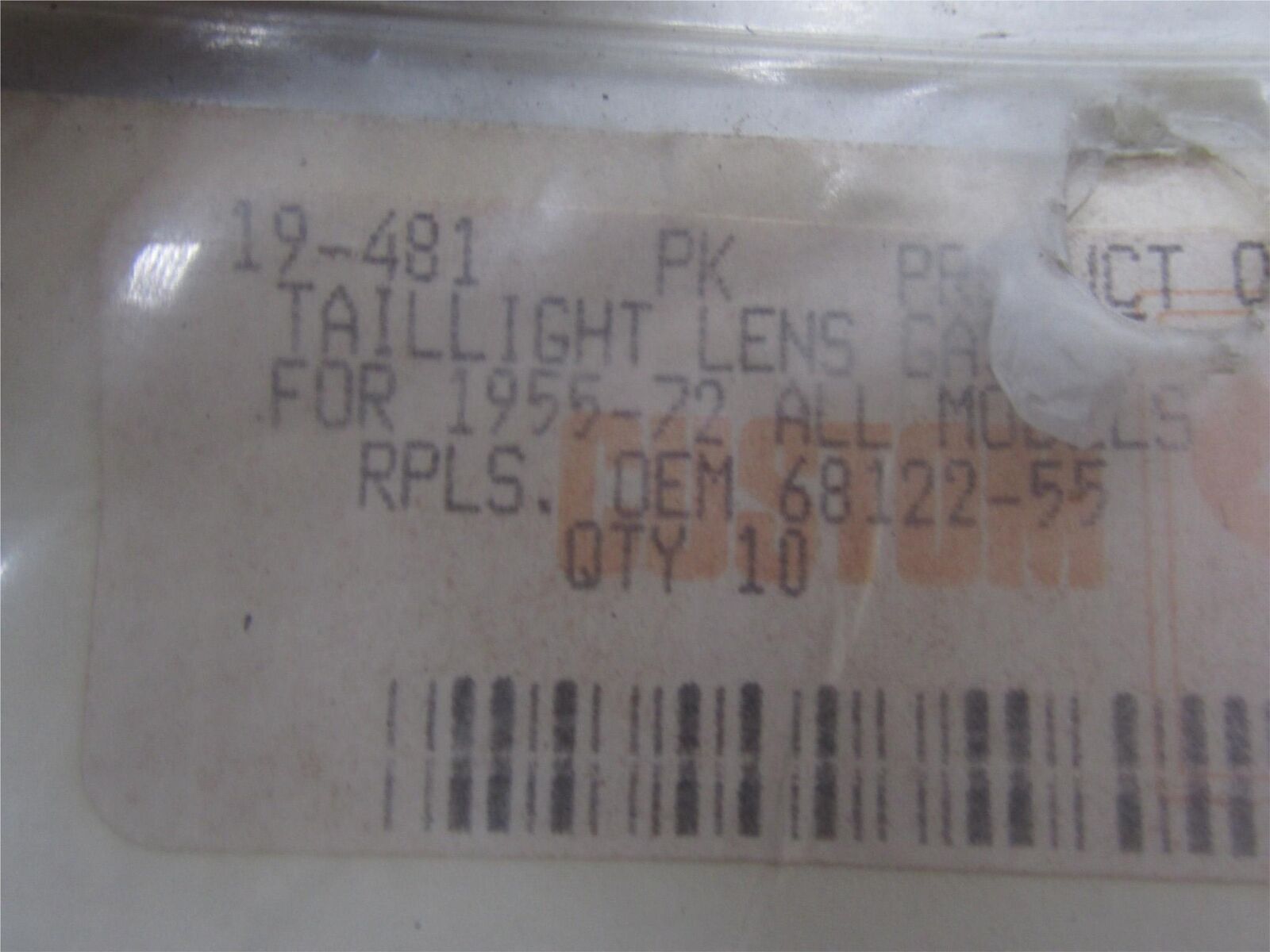 Lot of 10 Harley Davidson Custom Chrome Taillight Lens Gaskets 19-481 68122-55