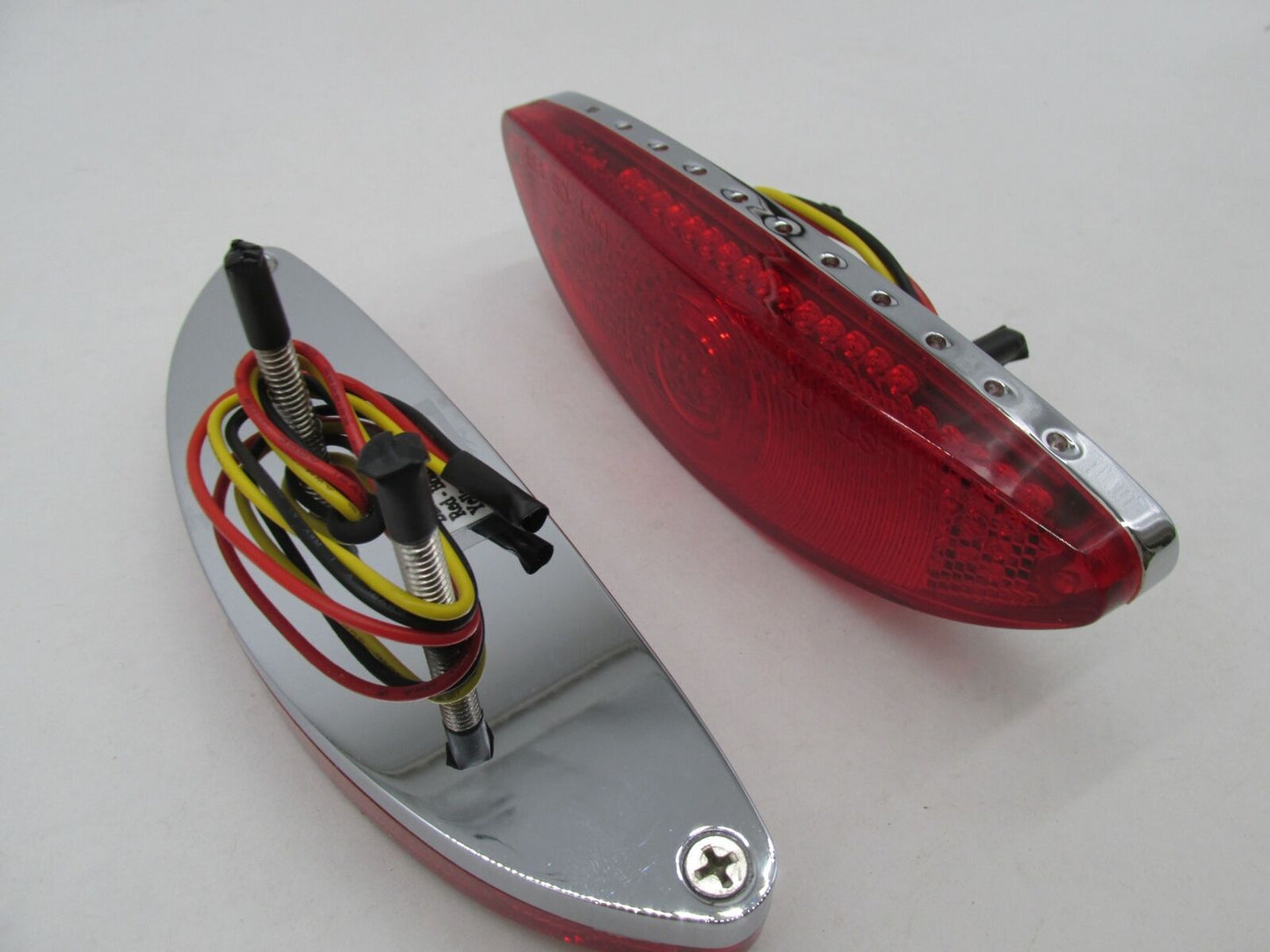 Harley Chopper KustomWerkz Red Chrome LED Taillight Assembly 6.25" x 1-7/8"
