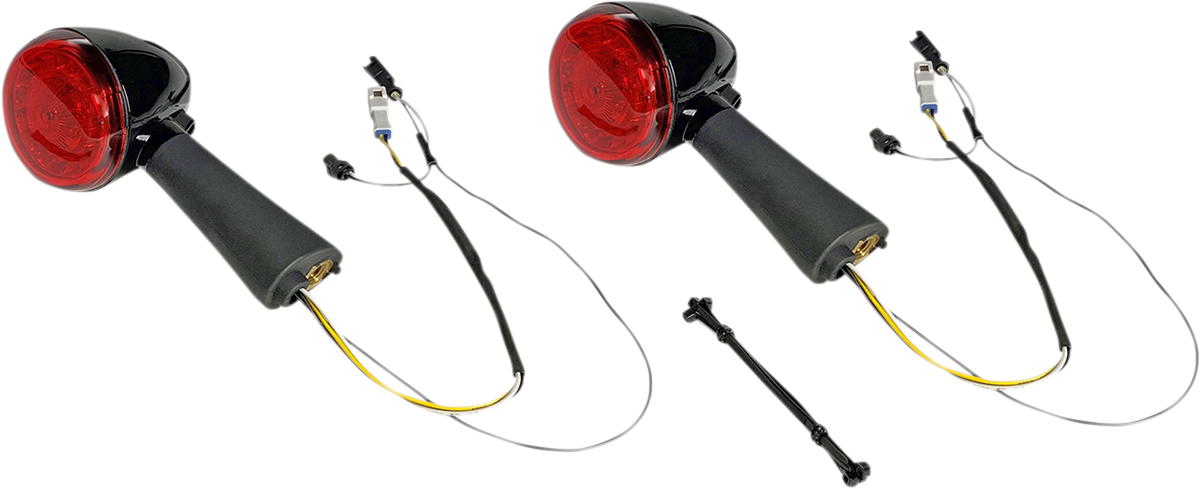 Custom Dynamics ProBEAM Red Ring Turn Signal LEDs Black/Red PB-SCOUT-RR-BR