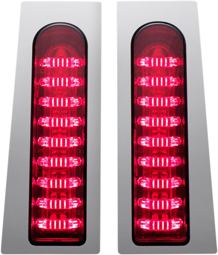 Custom Dynamics ProBEAM Fillerz Saddlebag Lights Chrome/Red PB-FILL-R-C