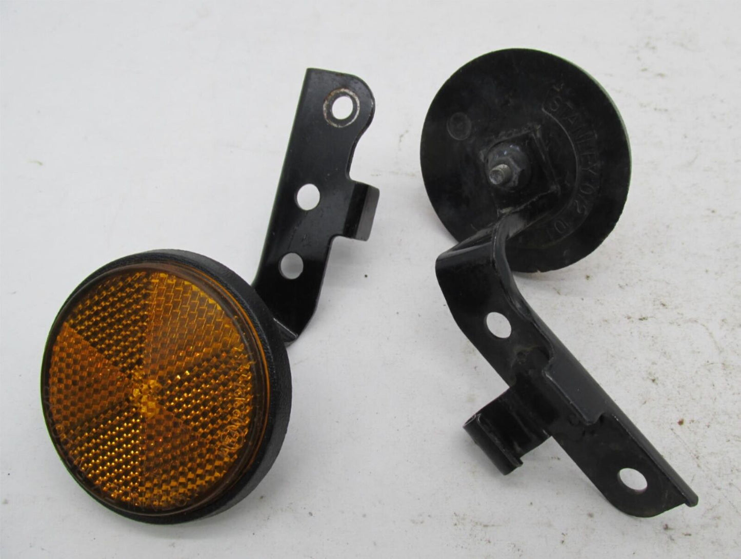 Pair of Vintage Original Ducati Stanley Amber Lens Reflectors 072-1042