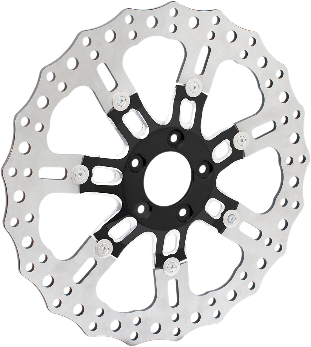 Arlen Ness 7-Valve Two-Piece Floating Front Rotor 14" Black 33-10301-203