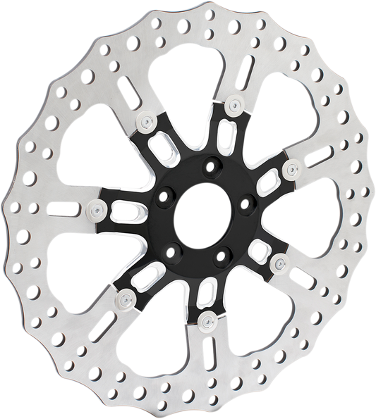 Arlen Ness 7-Valve Two-Piece Floating Front Rotor 14" Black 33-10301-203