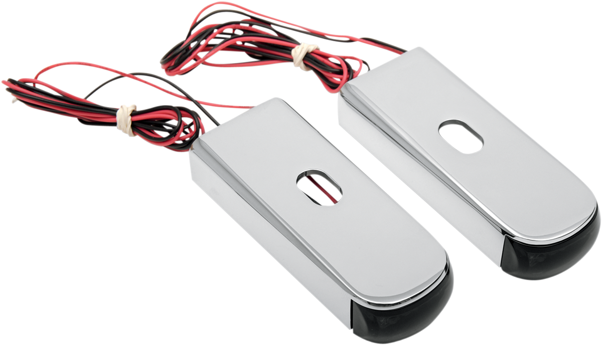 Alloy Art Fender Strut LED Marker Lights Chrome with Red LED - Smoke Lens DSL8-2