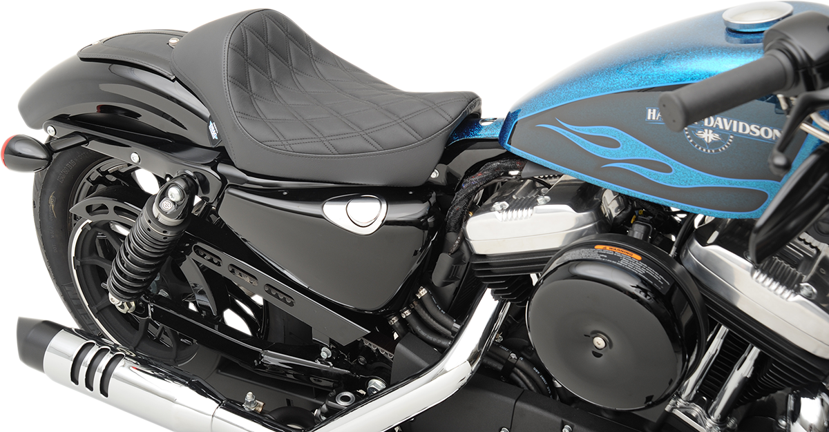 Drag Specialties Cafe Style Solo Seat Double Diamond Stitch 0804-0674