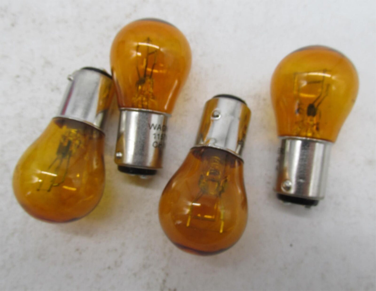 Lot of 4 Wagner Miniature 12V Amber Lamp Light Bulbs 1157NA
