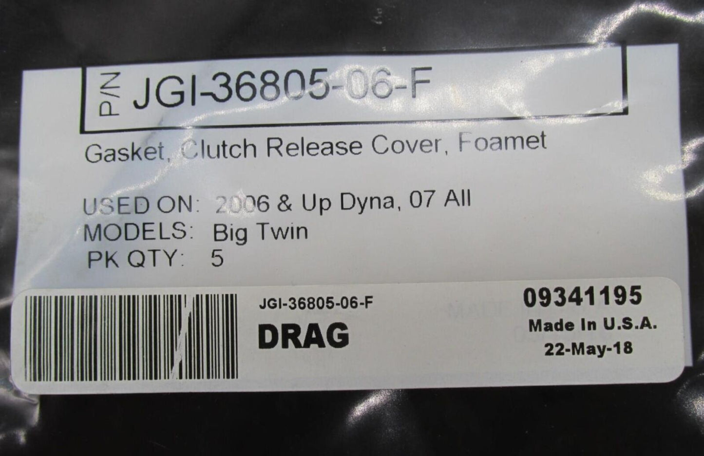 Lot of 3 Harley James Clutch Release Cover Gaskets Foamet JGI-36805-06-F