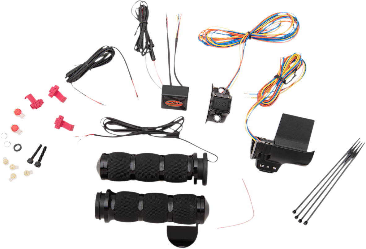 Avon TBW Air Cushion Heated Grips Throttle Boss Black AIR-90-A-B-F-RH