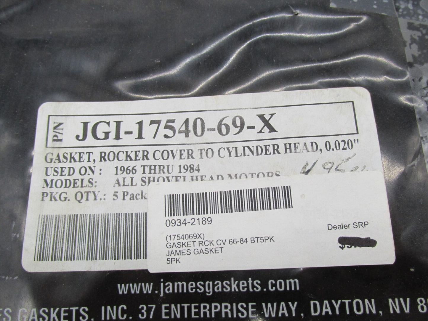 Lot of 3 Harley Davidson Rocker Cover to Cylinder Head Gaskets JGI-17540-69-X