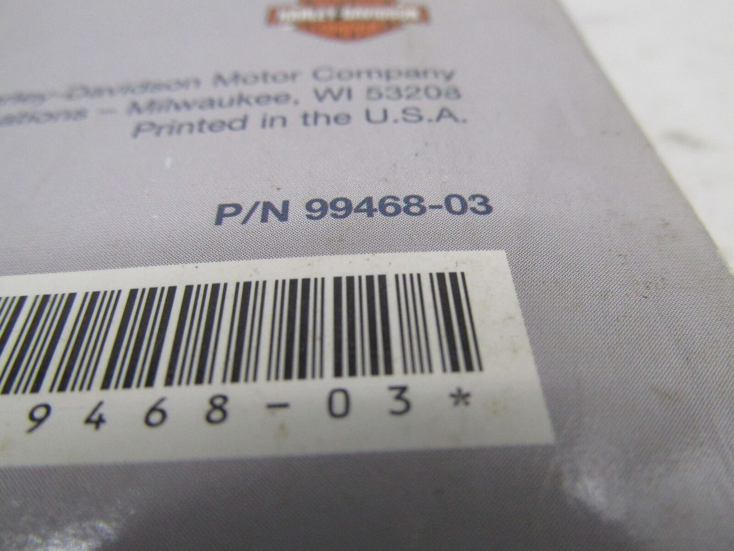 Harley-Davidson Factory 2003 100TH Anniversary Sportster Owner's Manual 99468-03