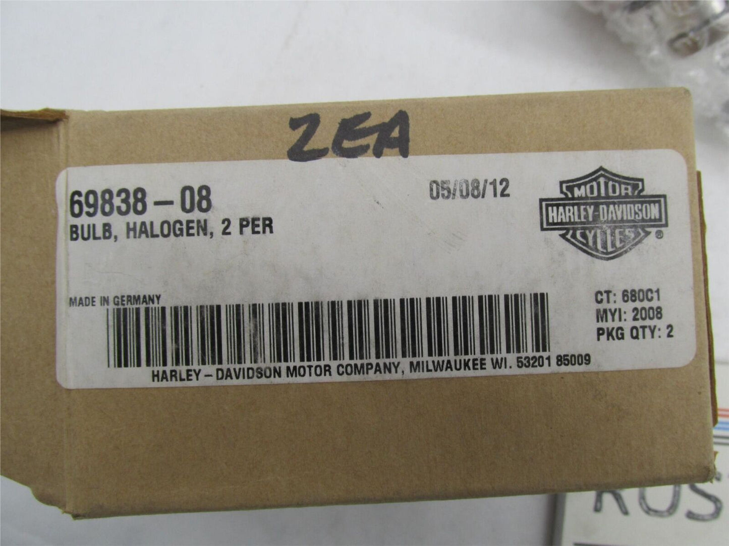 Pair of Harley Davidson Genuine NOS Halogen Bulbs 69838-08