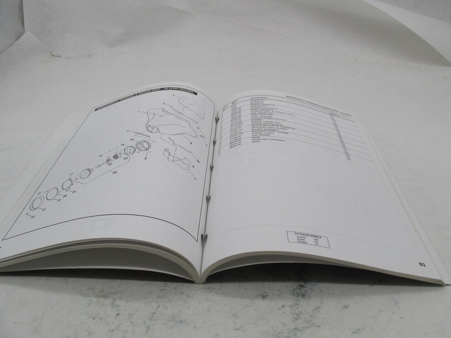 Harley-Davidson Official Factory 2005 FLT Police Parts Catalog 99545-05