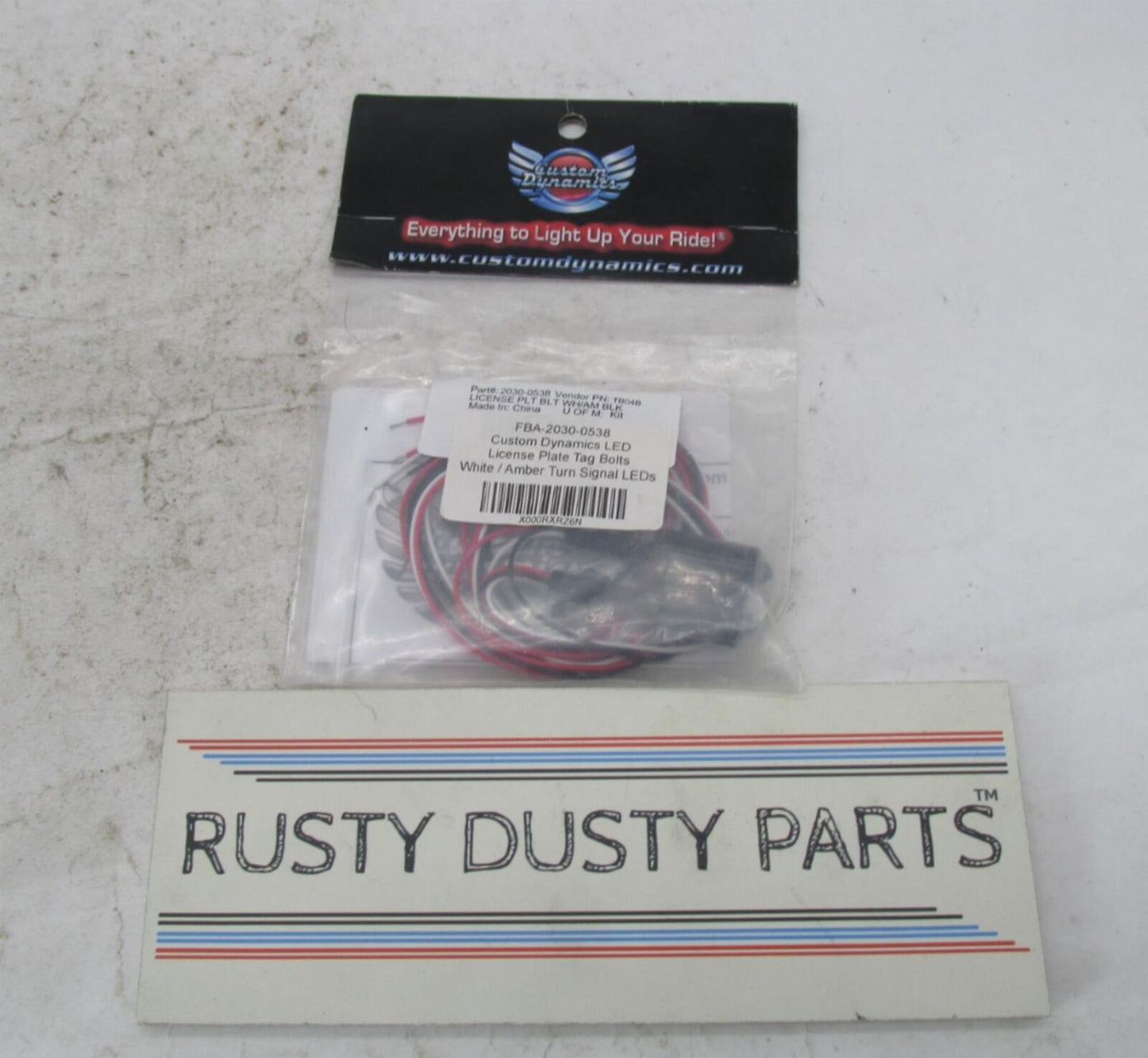 Custom Dynamics LED License Plate Tag Bolts Amber Turn Signals 2030-0358
