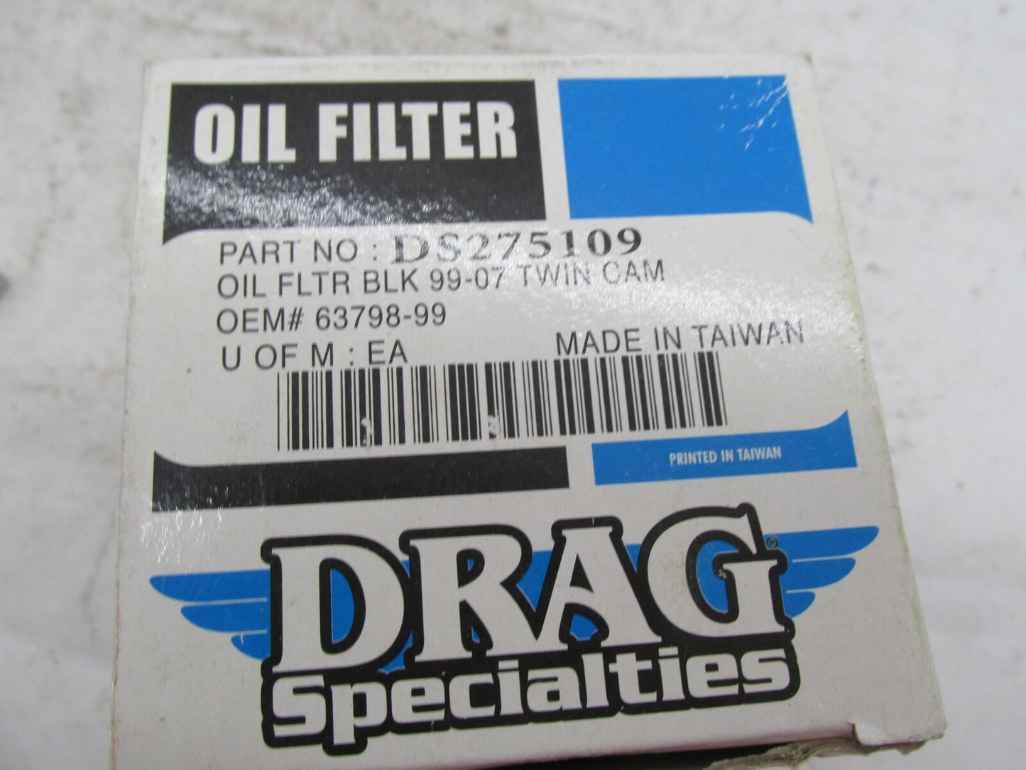 Harley Davidson Drag Specialties Twin Cam Black Oil Filter DS-275109 63798-99