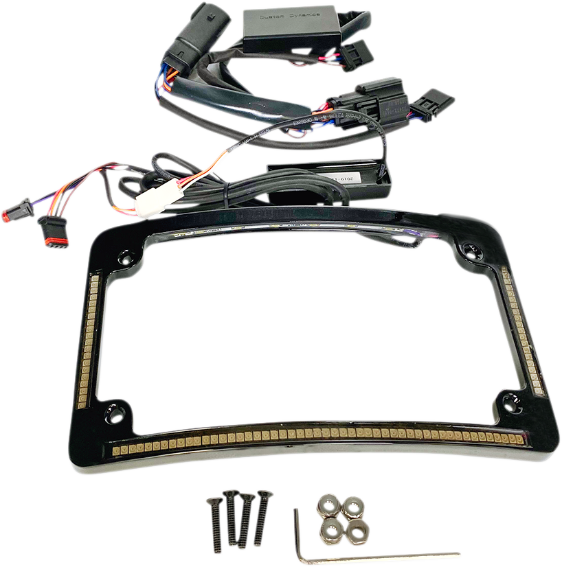 Custom Dynamics LED Run/Brake/Turn Signal Radius License Plate Frames TF05-BCM-B