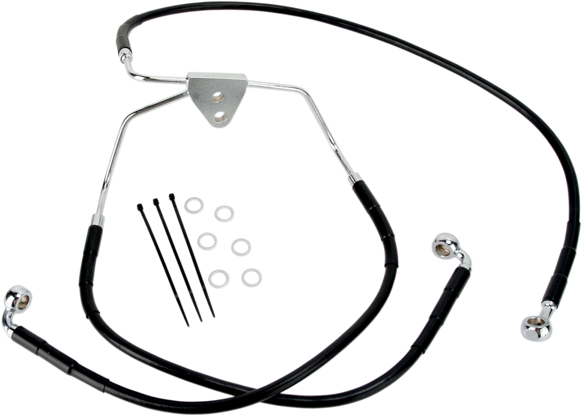 Drag Specialties Extended Stainless Steel Front Brake Line Kit 1741-2510