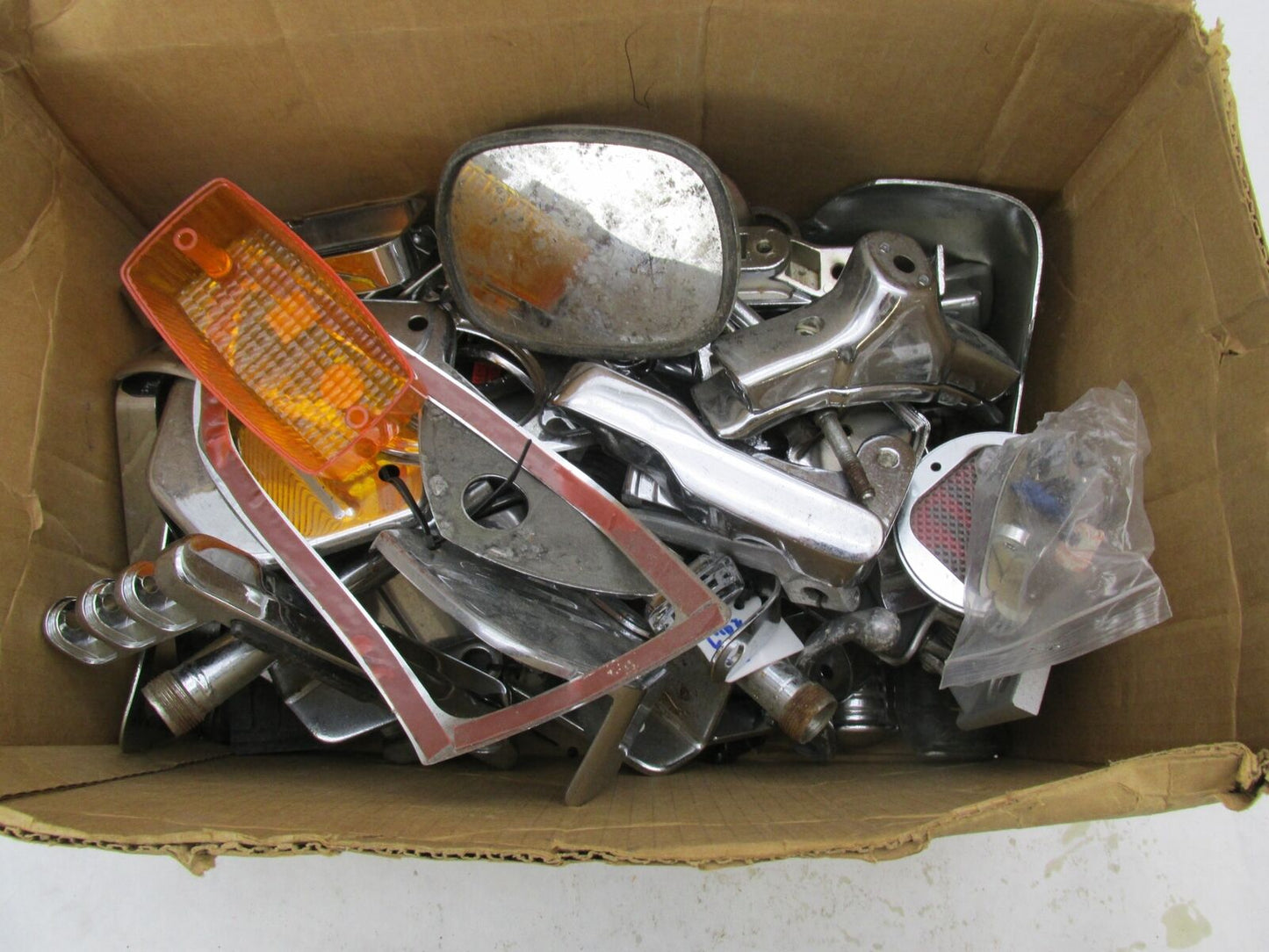 Huge Mixed Lot of Honda Goldwing Motorcycle Chrome Trim Parts & Accessories