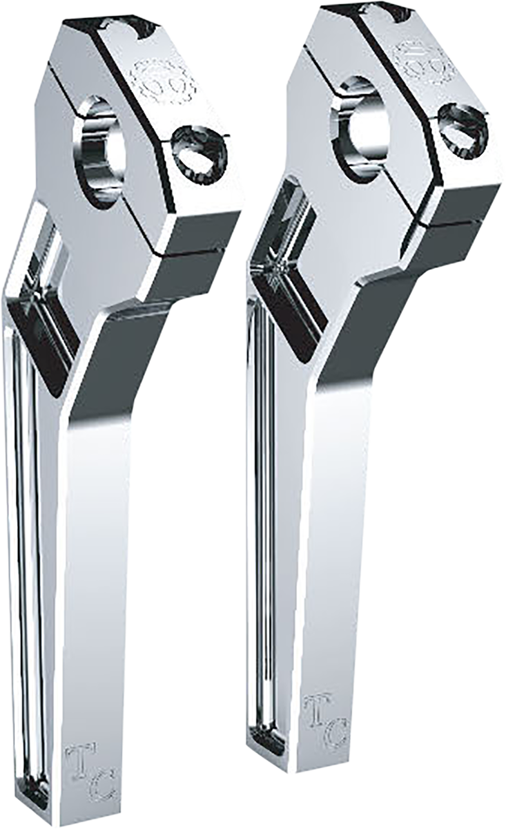 Todd's Cycle 1 1/8" Clamping Pullback Riser 8" Rise Chrome TD-R22-08