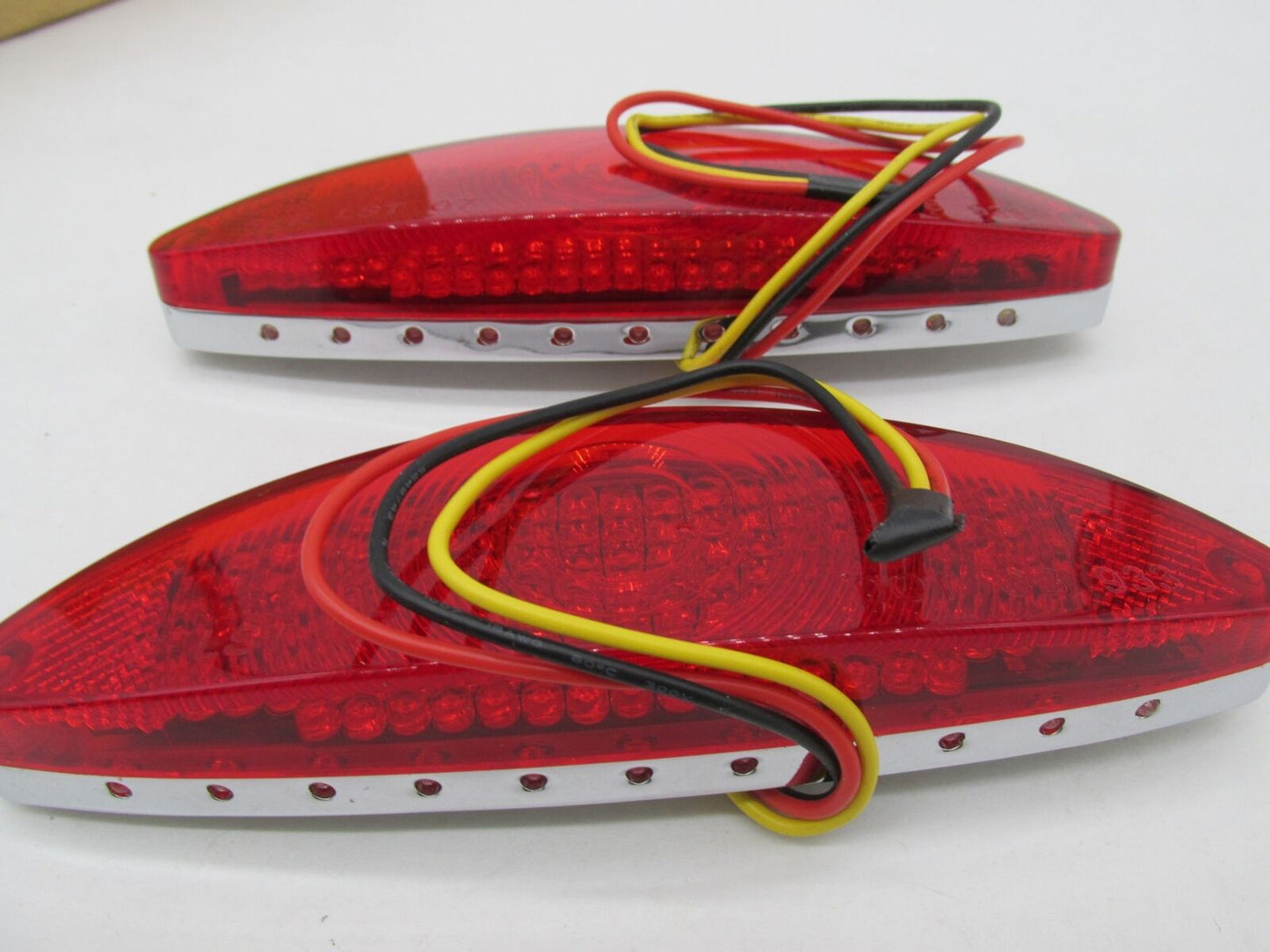 Harley Chopper KustomWerkz LED Red Chrome Taillight 6.5" x 1-7/8" 76191