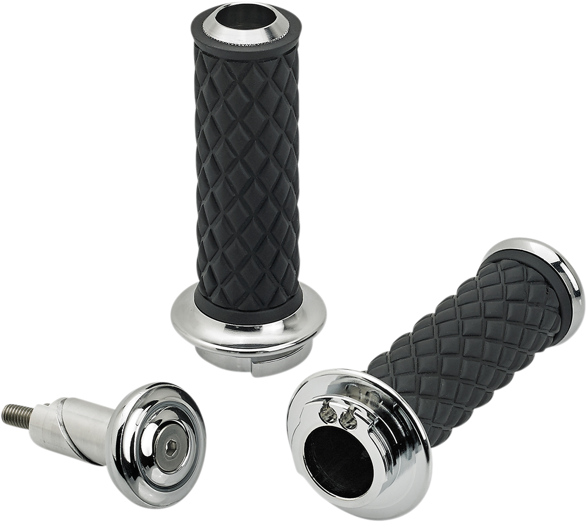 BILTWELL Alumicore Grips Sets Chrome Dual Cable 6604-105-01