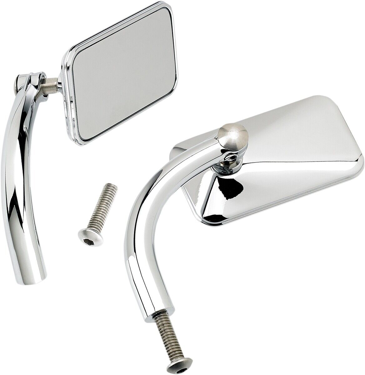 BILTWELL Utility Mirrors Chrome Rectangular Pair UP-REC-HD-CP