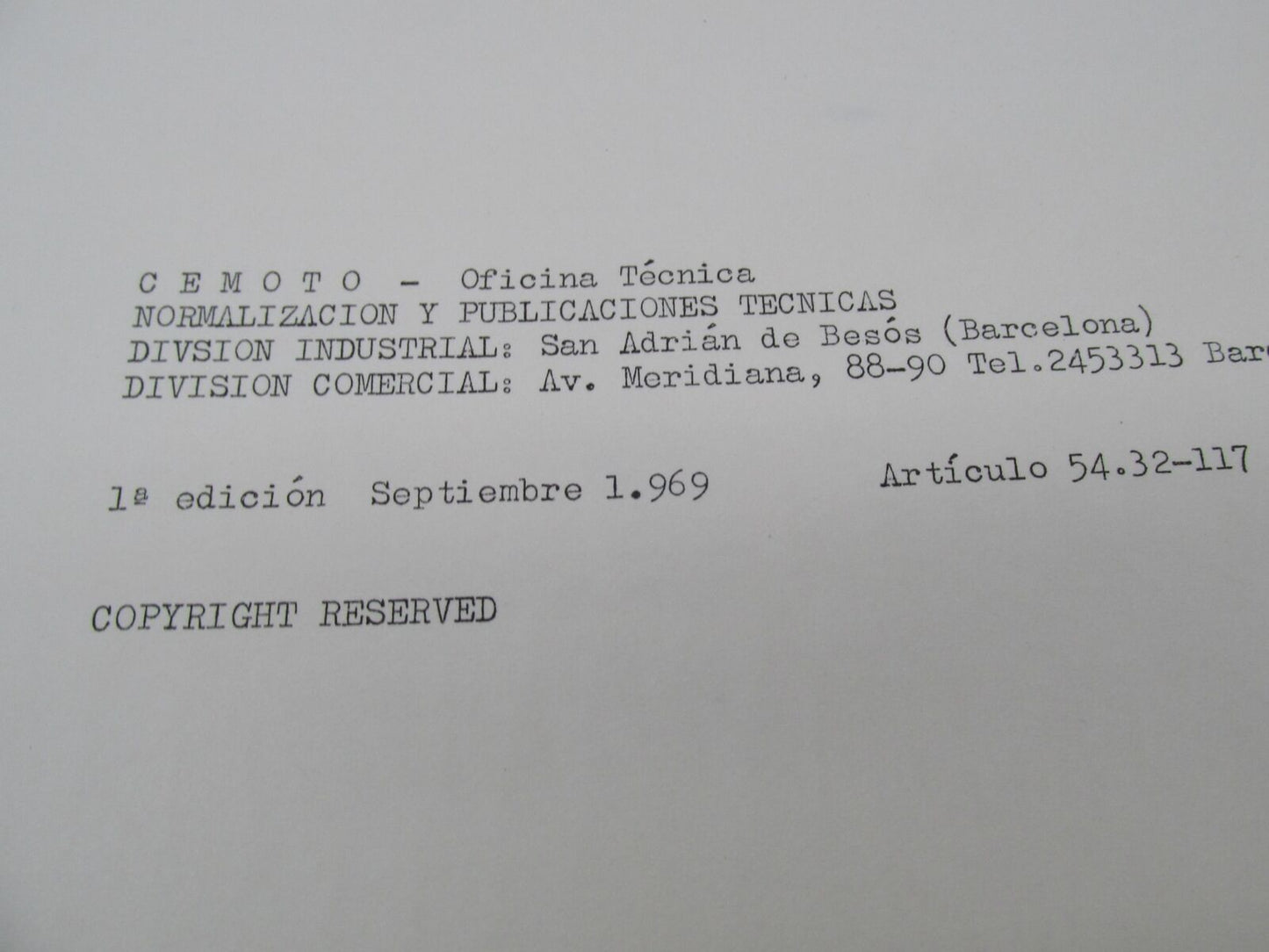 Bultaco Original Factory 1969 Lobito Mk3 Parts Catalog List Book 54.32-117