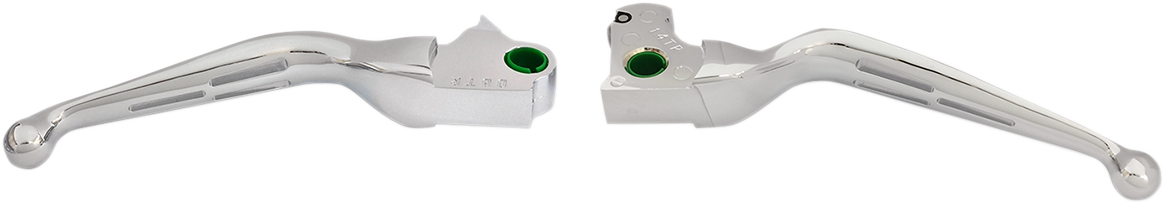 Drag Specialties Slotted Wide Blade Lever Set Chrome 0610-1984