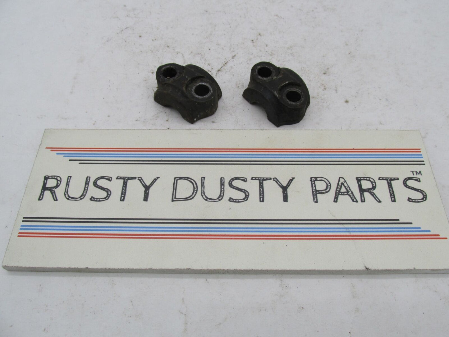 Pair of Vintage Triumph BSA Early Pre Unit Front Axle Fork Covers Clamps