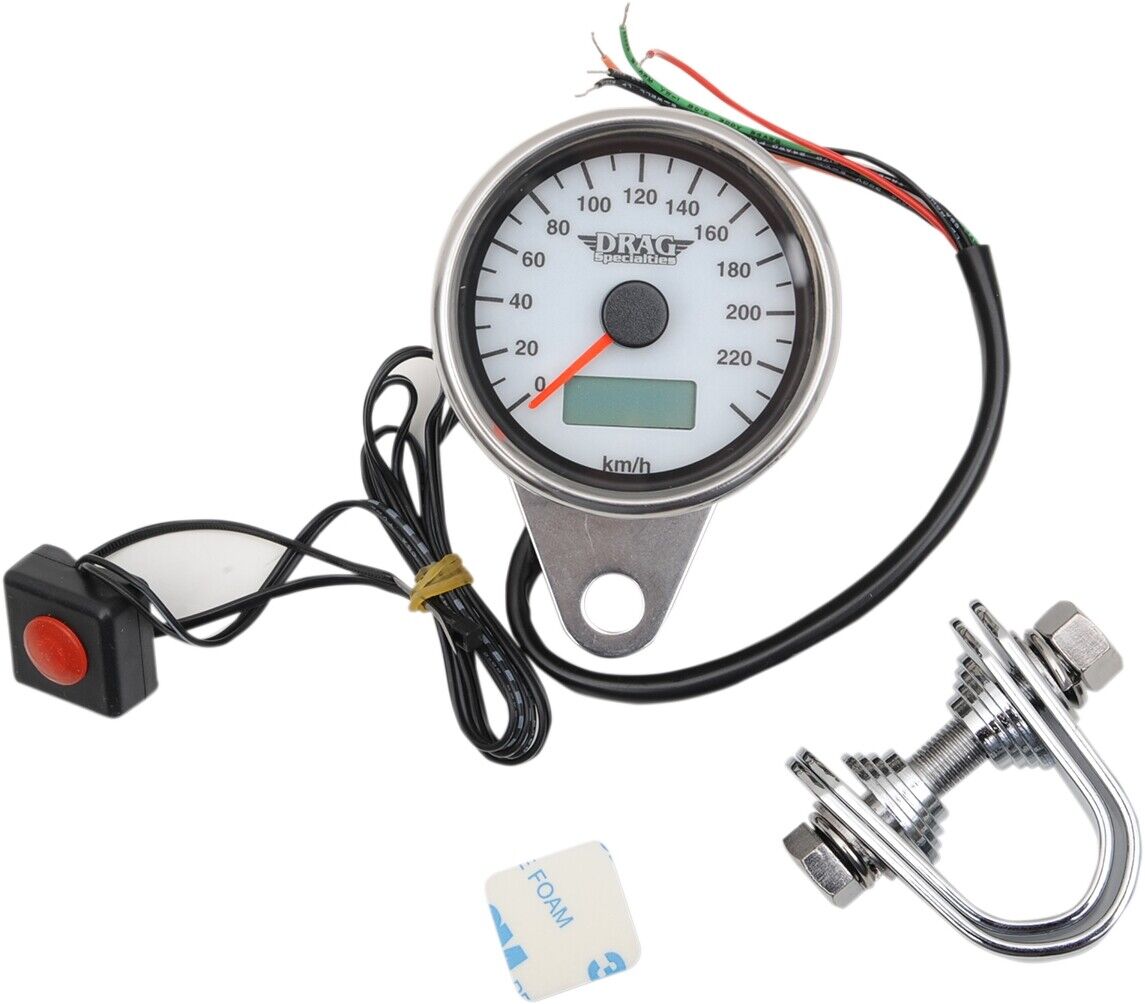 Drag Specialties 220 KM/H Programmable Mini Electronic Speedometers 2210-0327