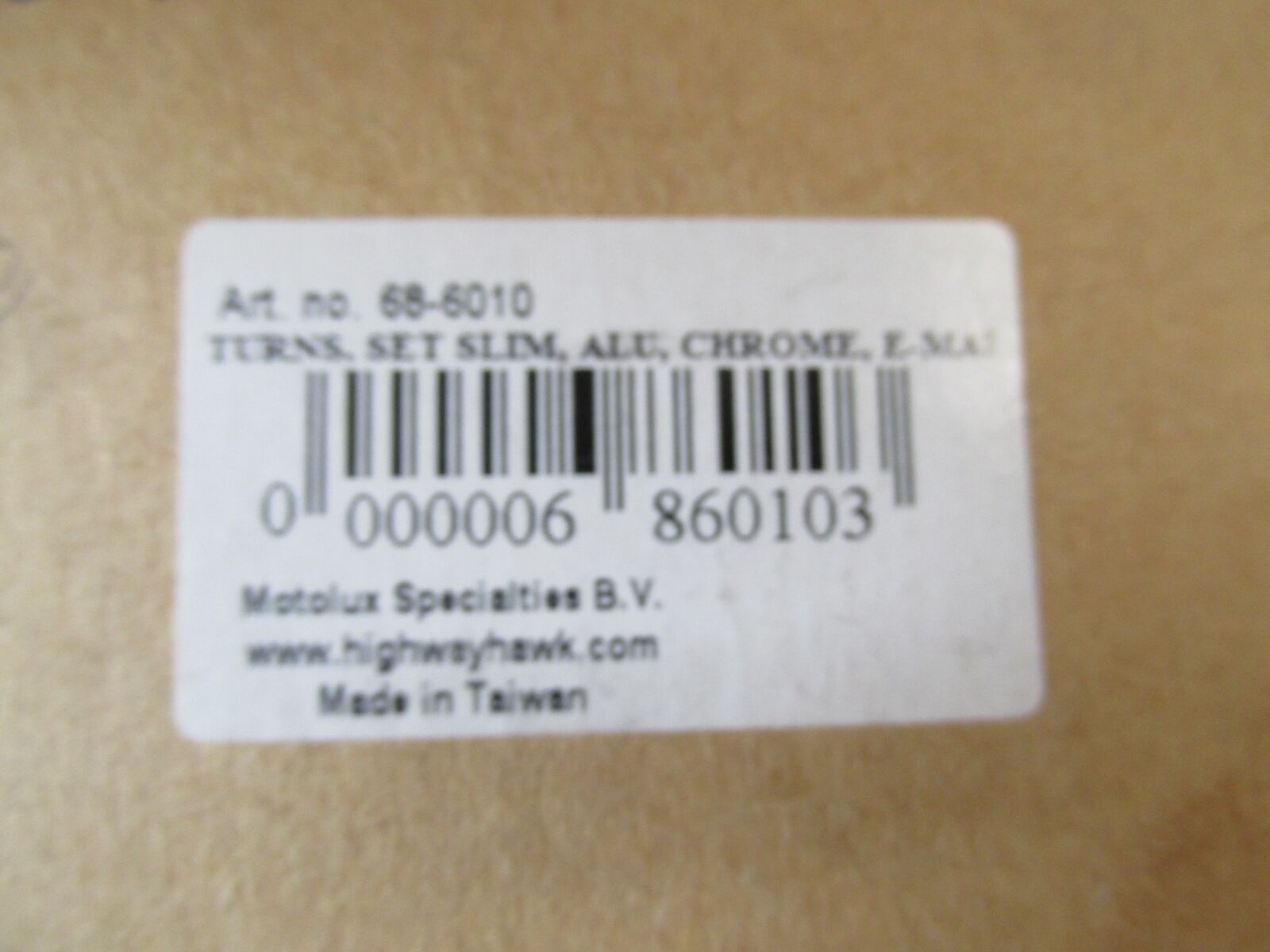 Set of Highway Hawk Motorcycle Chrome Turn Signals Slim Clear Lens 68-6010