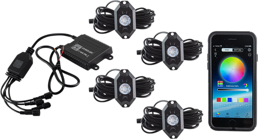 Moose Racing LED Rock Light Kit 4 Pod 2040-2684