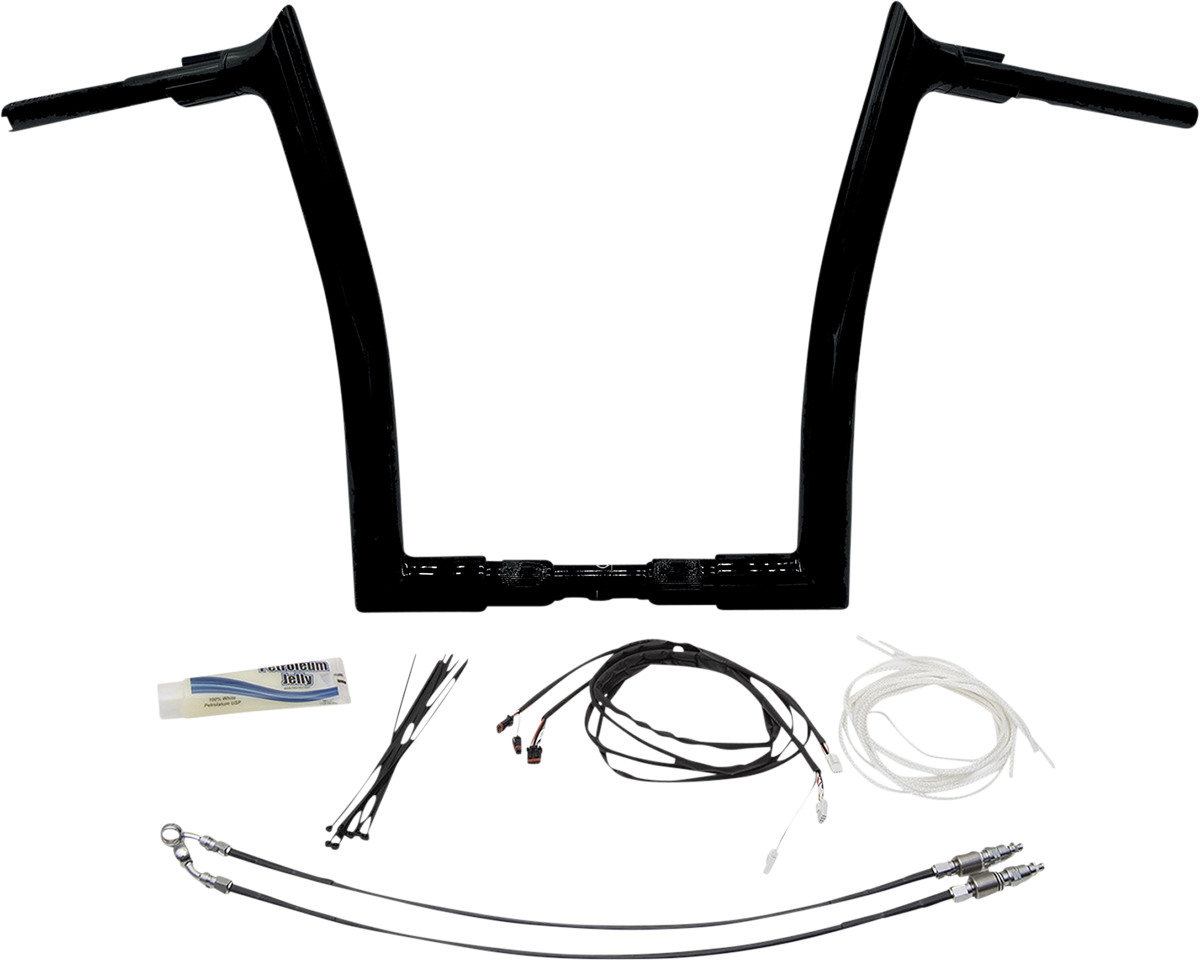 Fat Baggers, Inc. 1-1/2" EZ Install Pointed Top Handlebar Kit 14" Black 809614-B