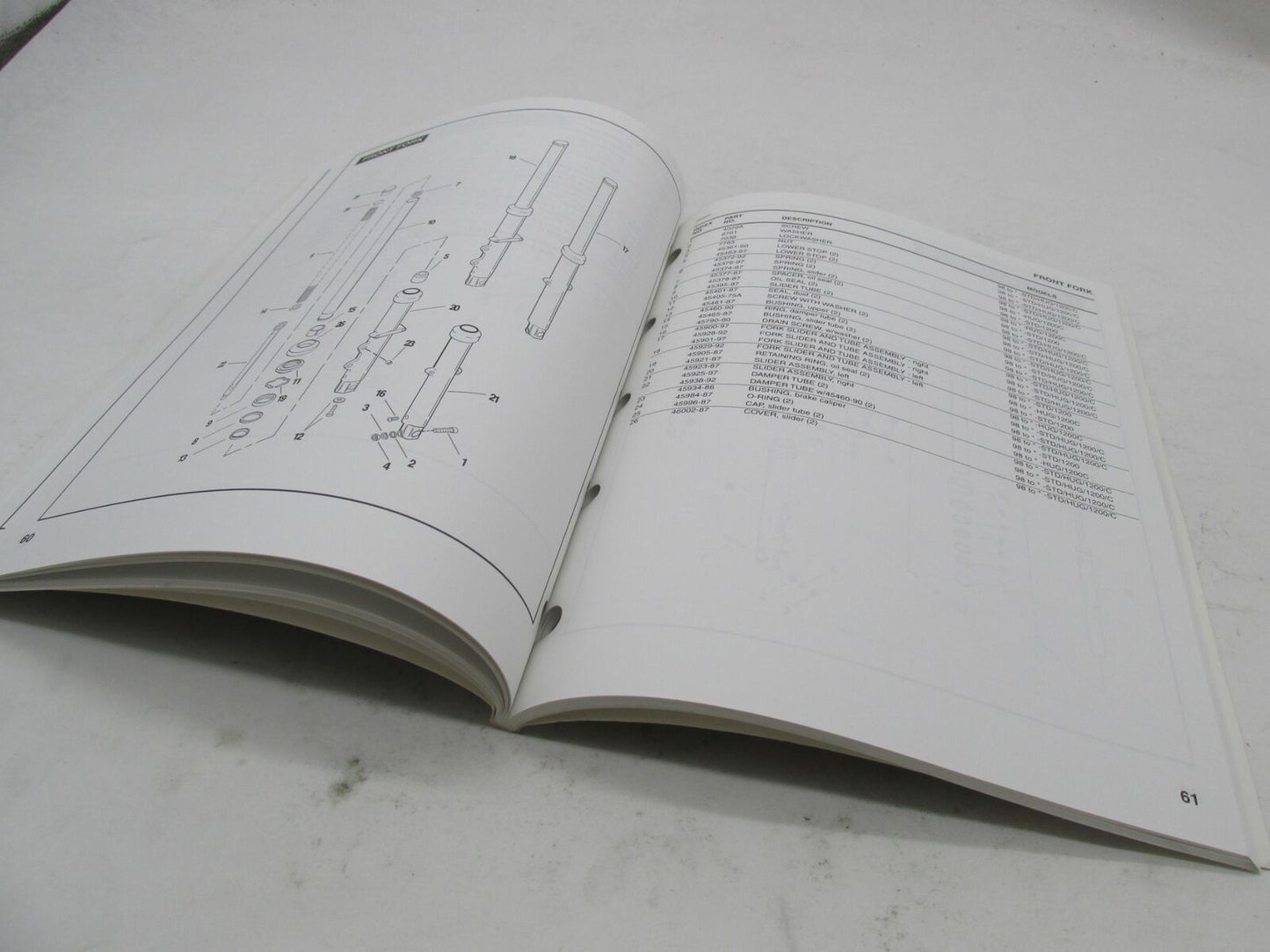 Harley-Davidson Official Factory 1998 XLH Sportster Parts Catalog 99451-98A