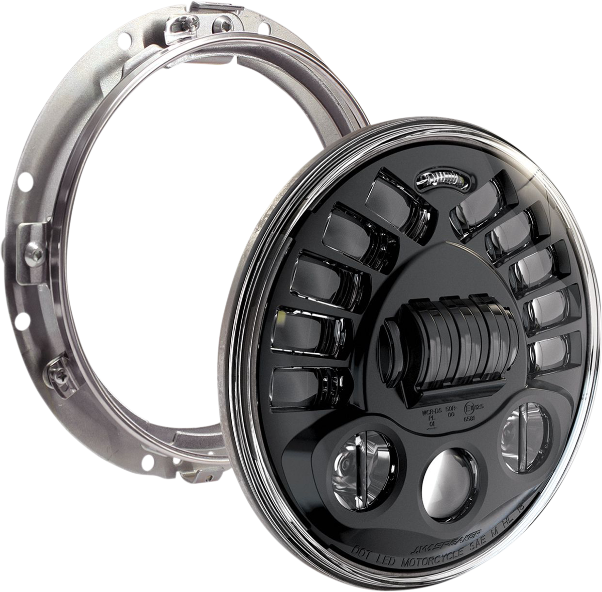 Custom Dynamics Adaptive Headlight with Mount 7" Black PB7A13B