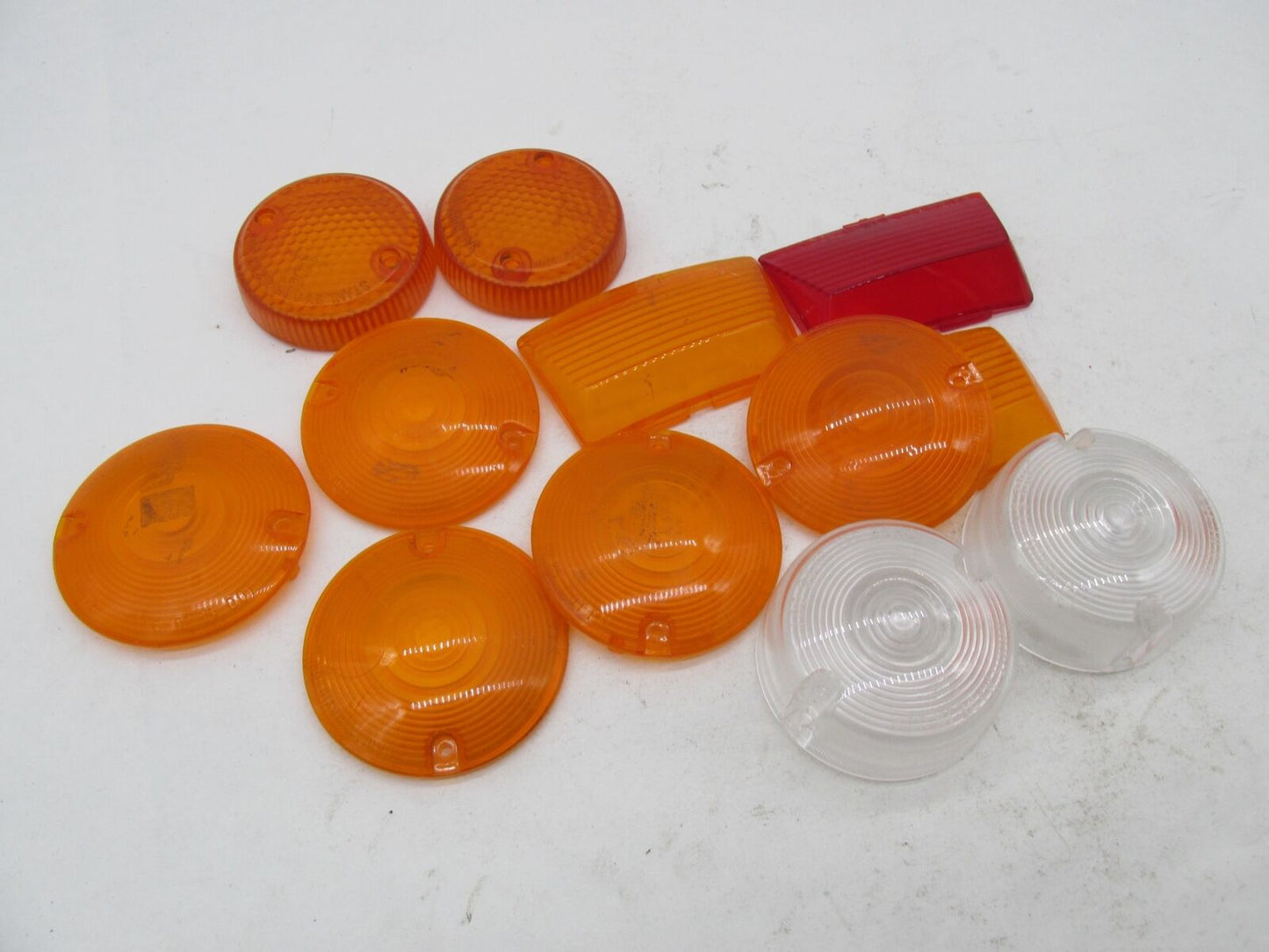Large Mixed Lot of Harley Turn Signal Light Lenses & Fender Tip Marker Lenses