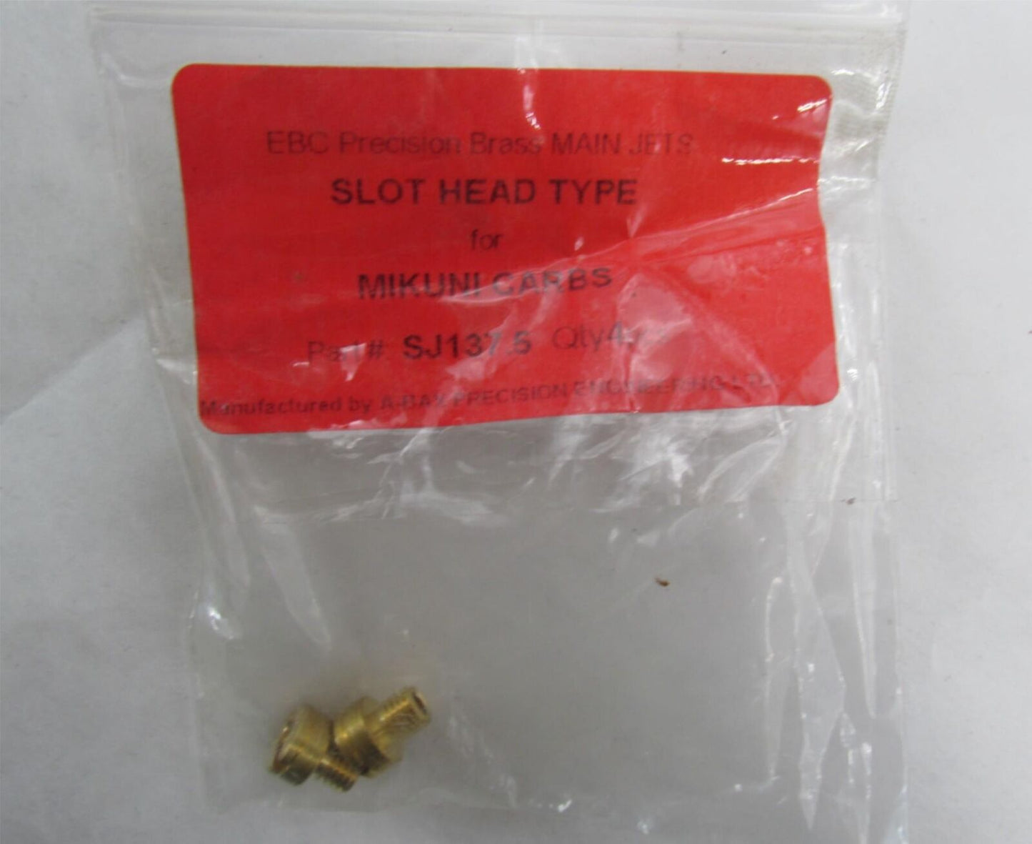 Lot of 2 EBC Mikuni Carburetor Carb Brass Slot Head Main Jets SJ137.5