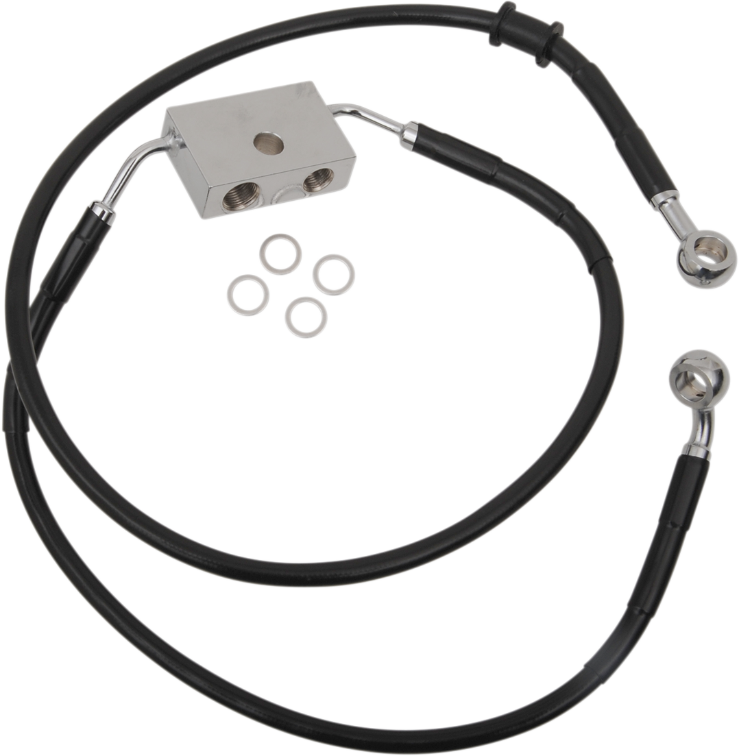 Drag Specialties Extended Stainless Steel Front Brake Line Kit 1741-5299