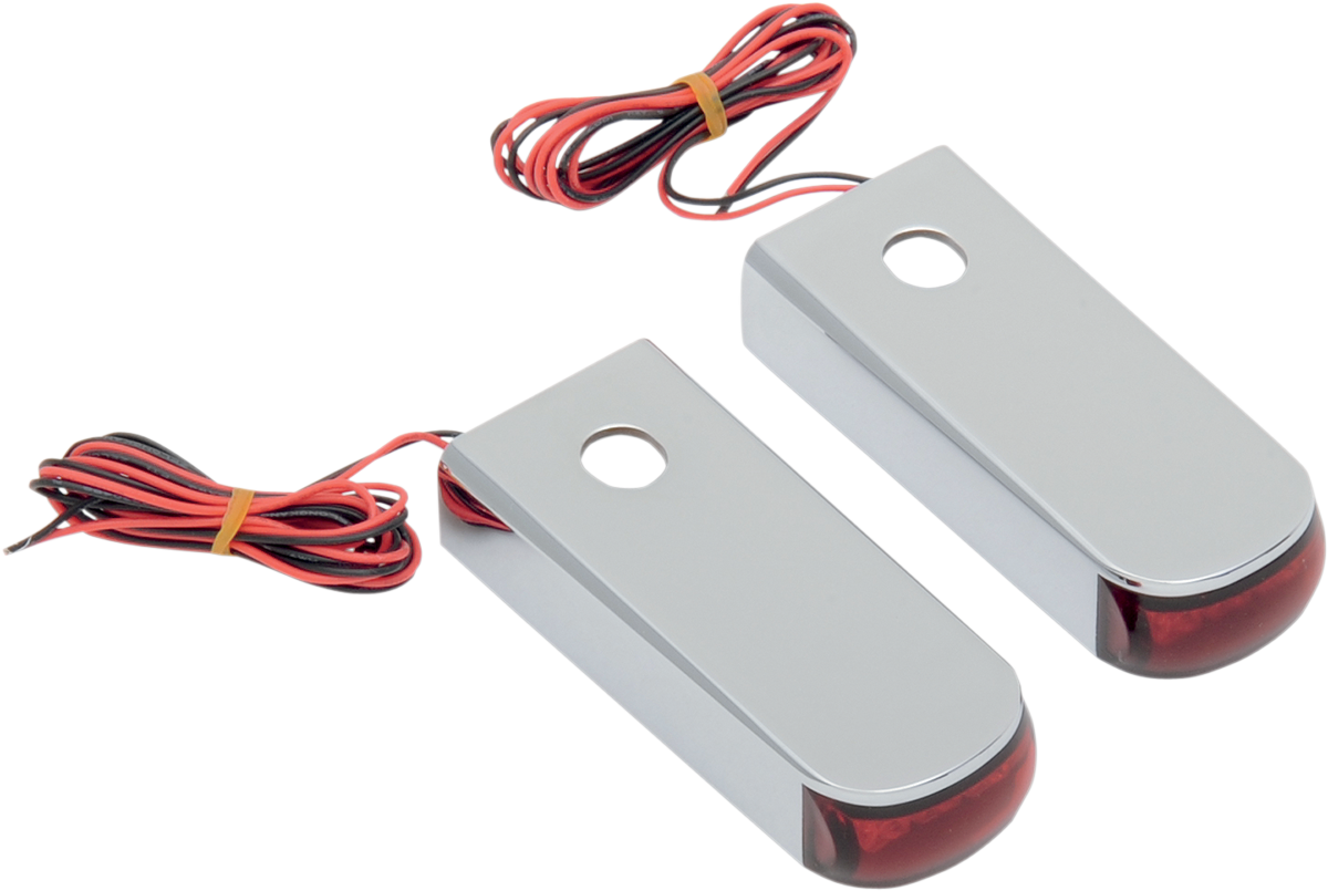 Alloy Art Fender Strut LED Marker Lights Chrome with Red LED - Red Lens SSL-3