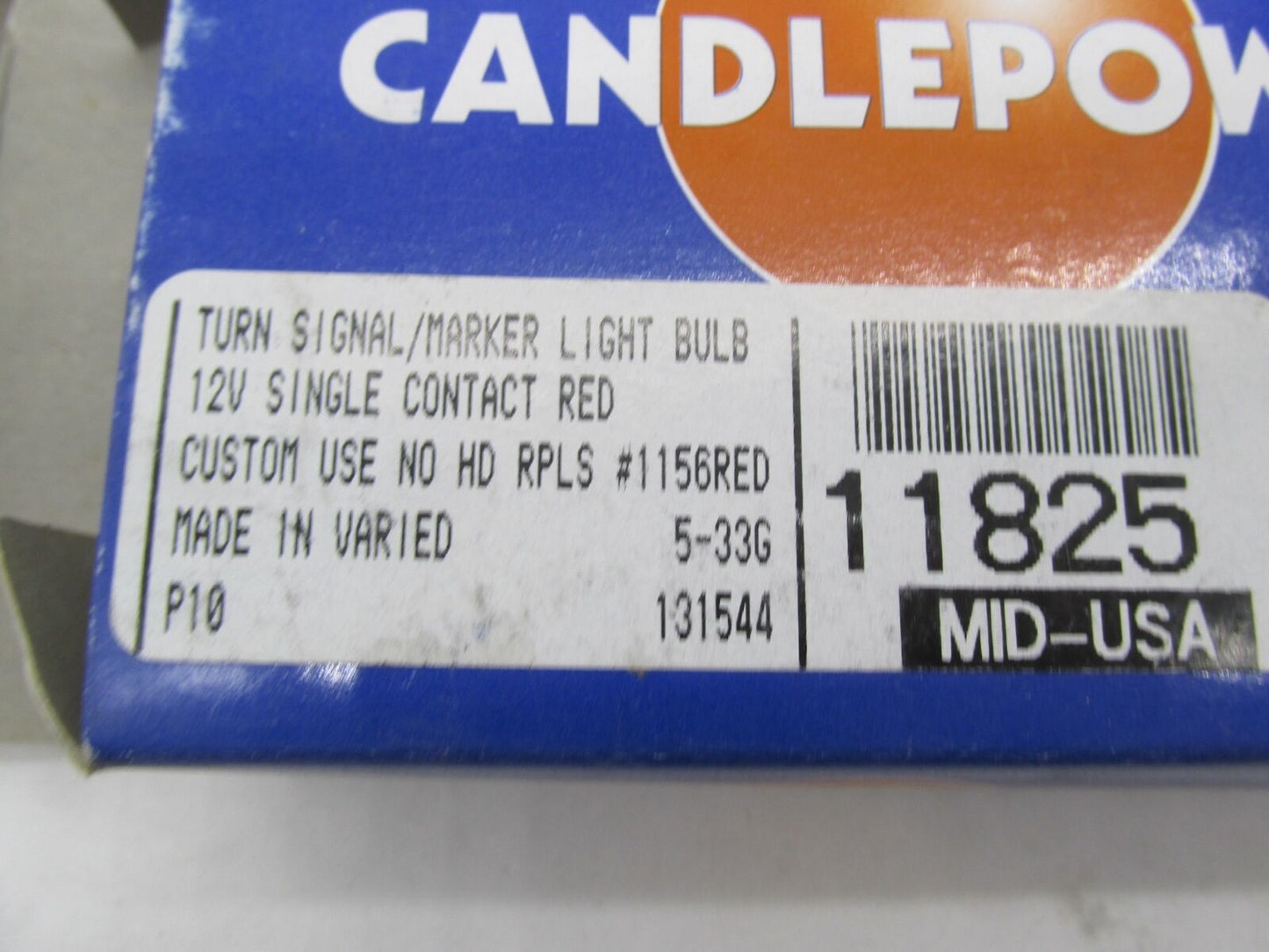 Lot of 4 Candlepower 12V Red Turn Signal Marker Light Bulbs 1156