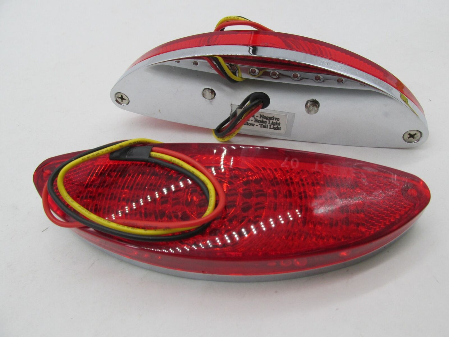 Harley Chopper KustomWerkz LED Red Chrome Taillight 6.5" x 1-7/8" 76191